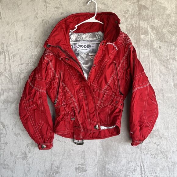 Vintage Spyder Ski Red Jacket Ladies 8 Thinsulate Lite Winter Active Sports Coat - Picture 1 of 15